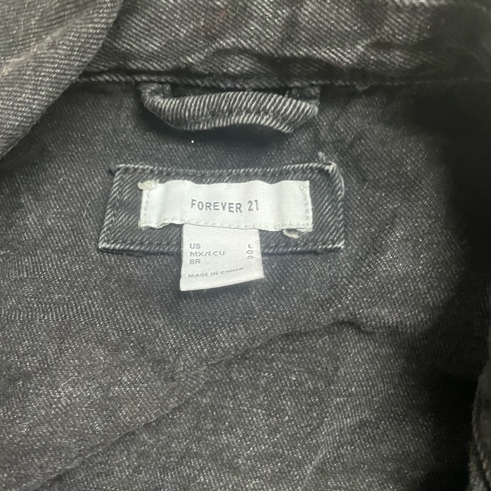 Basic Boyfriend Denim Jacket Black - image 4